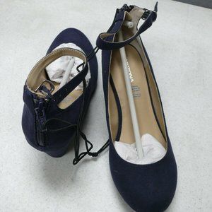 Arizona Jean Women's Suede Laflin Ankle Strap Size 7.5M Navy NIB MSRP 50.00